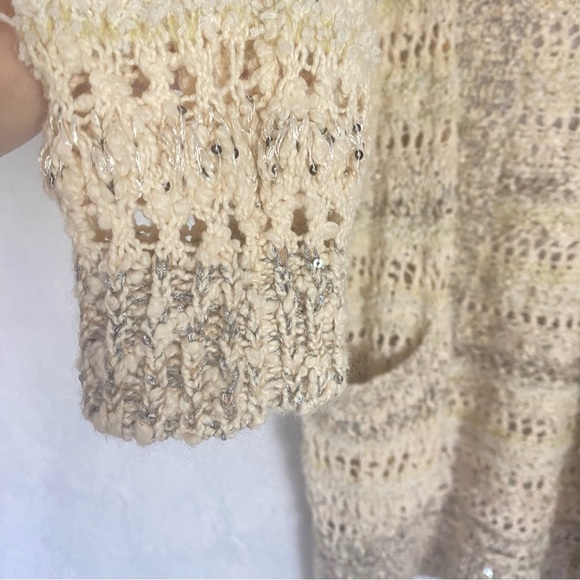 🪷Anthropologie🪷Knitted & Knotted Cardigan Open Knit Wool Mohair Blend, Medium - Picture 9 of 15